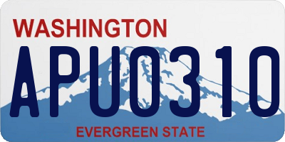 WA license plate APU0310