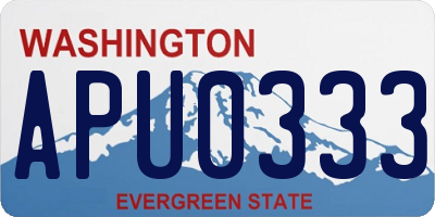 WA license plate APU0333