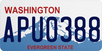 WA license plate APU0388