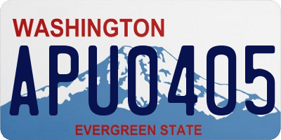 WA license plate APU0405