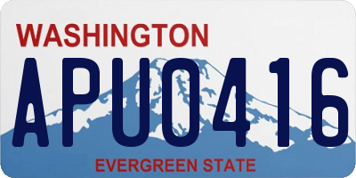 WA license plate APU0416