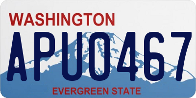 WA license plate APU0467