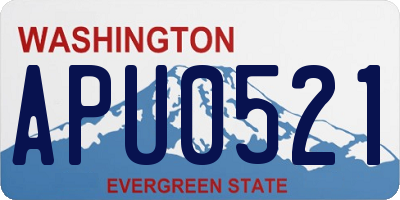 WA license plate APU0521
