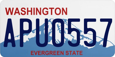 WA license plate APU0557