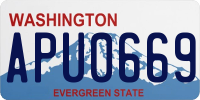 WA license plate APU0669