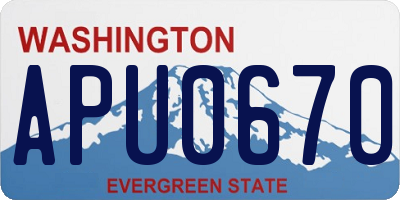 WA license plate APU0670