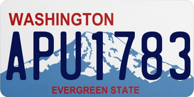 WA license plate APU1783