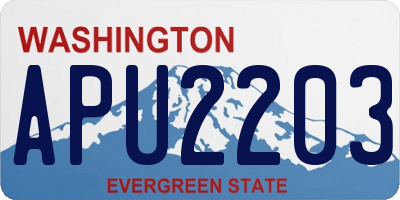 WA license plate APU2203
