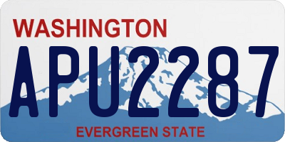 WA license plate APU2287