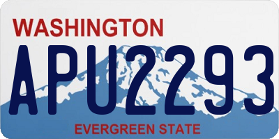 WA license plate APU2293