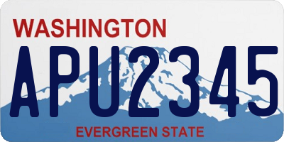 WA license plate APU2345