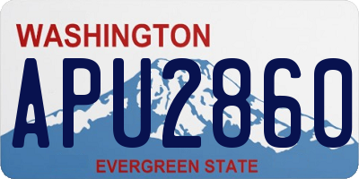 WA license plate APU2860