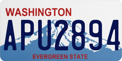 WA license plate APU2894