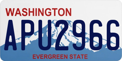 WA license plate APU2966