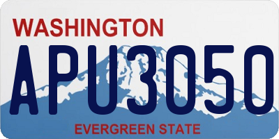 WA license plate APU3050