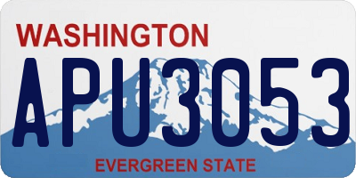 WA license plate APU3053