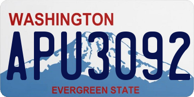 WA license plate APU3092