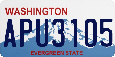 WA license plate APU3105