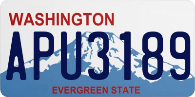 WA license plate APU3189