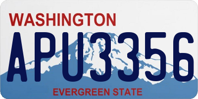 WA license plate APU3356