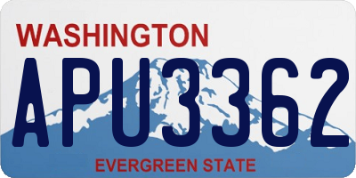 WA license plate APU3362