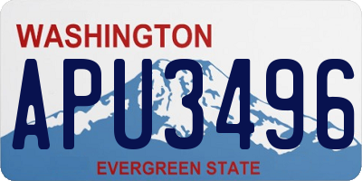 WA license plate APU3496
