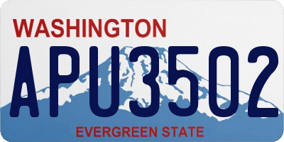 WA license plate APU3502
