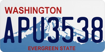 WA license plate APU3538
