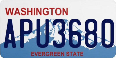 WA license plate APU3680