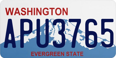 WA license plate APU3765