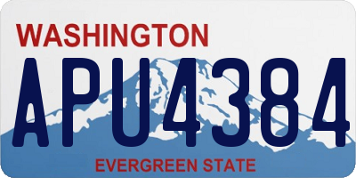 WA license plate APU4384
