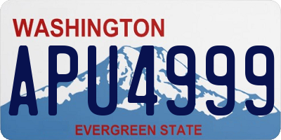 WA license plate APU4999