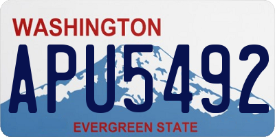 WA license plate APU5492