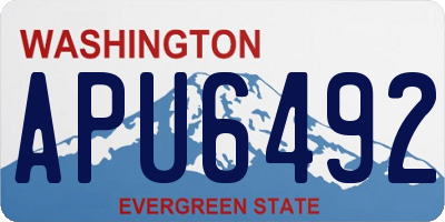 WA license plate APU6492