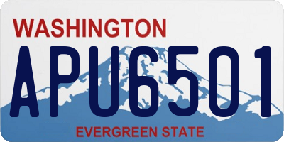 WA license plate APU6501