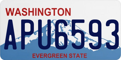 WA license plate APU6593