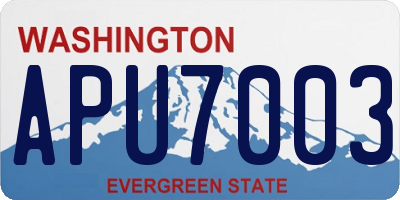 WA license plate APU7003