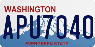 WA license plate APU7040