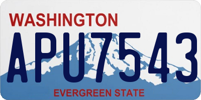 WA license plate APU7543