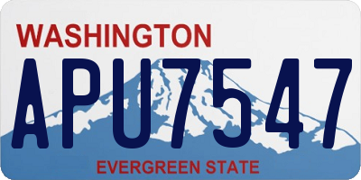 WA license plate APU7547