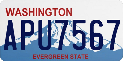 WA license plate APU7567