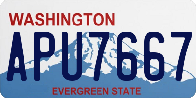 WA license plate APU7667