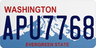 WA license plate APU7768