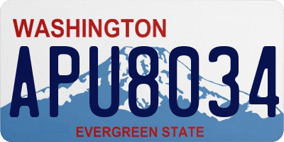 WA license plate APU8034