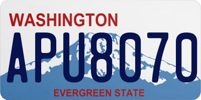 WA license plate APU8070