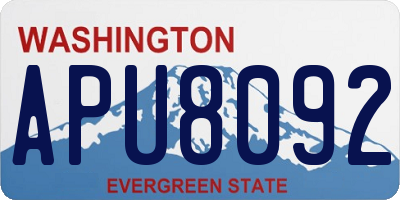 WA license plate APU8092