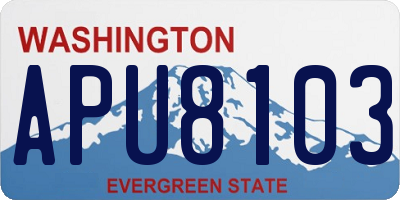 WA license plate APU8103