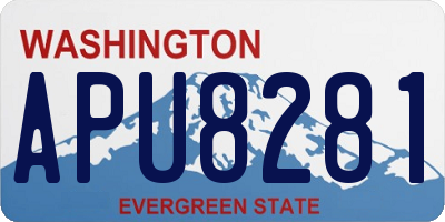 WA license plate APU8281