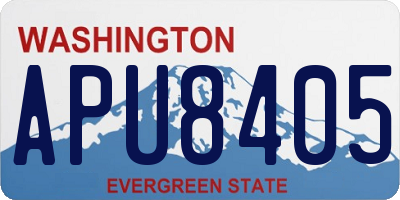 WA license plate APU8405