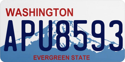 WA license plate APU8593